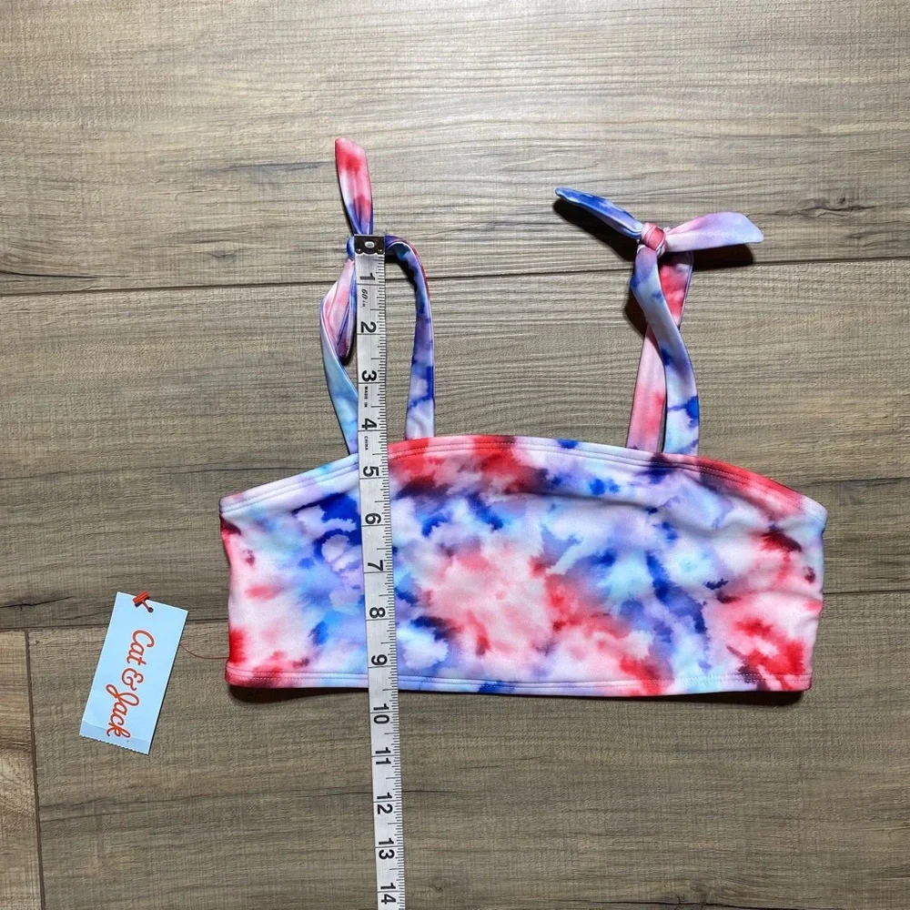Cat & Jack Girls Tie Dye Bikini Top Size Large 10/12‎ UPF 50+